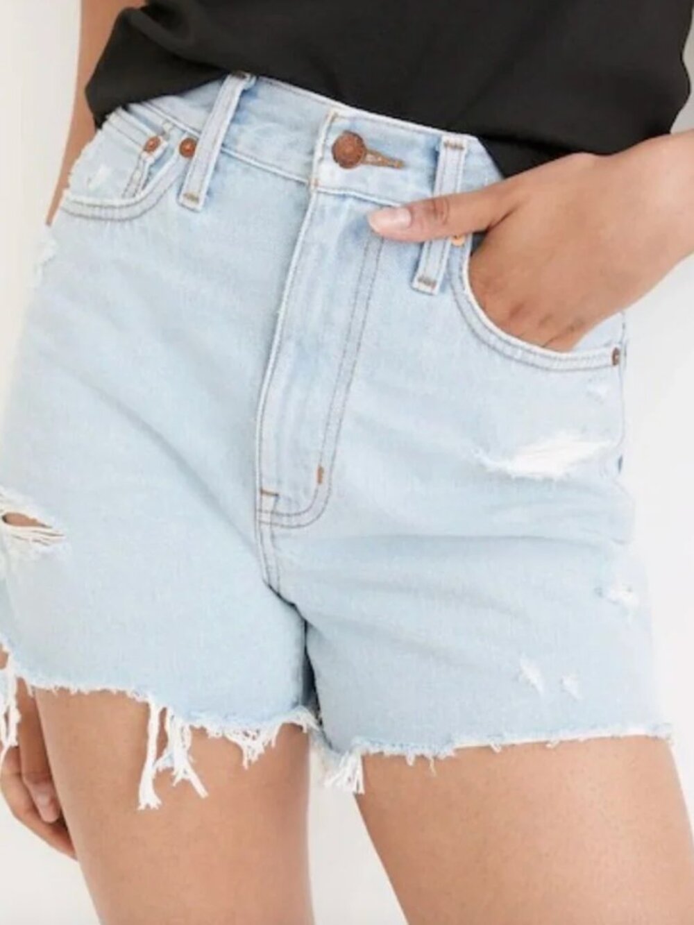 Madewell Super Soft Momjeans Denim Cutoff Shorts